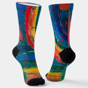 Rainbow Abstract Socks