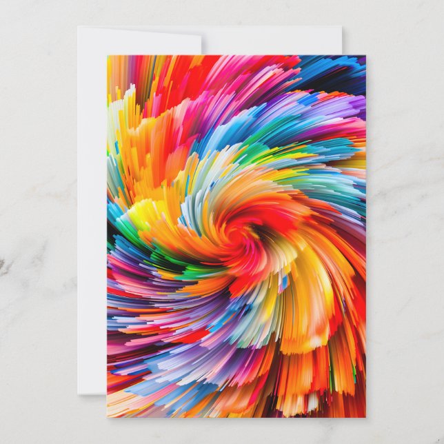 Rainbow Abstract Vibrant Swirl Modern Announcement (Front)