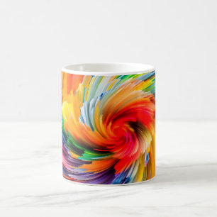 Rainbow Abstract Vibrant Swirl Modern Coffee Mug