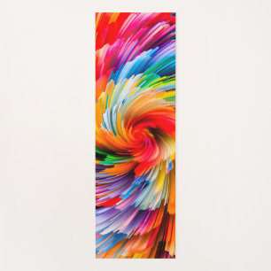 Rainbow Abstract Vibrant Swirl Modern Yoga Mat