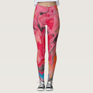 Rainbow Abstract Waterfall  Leggings