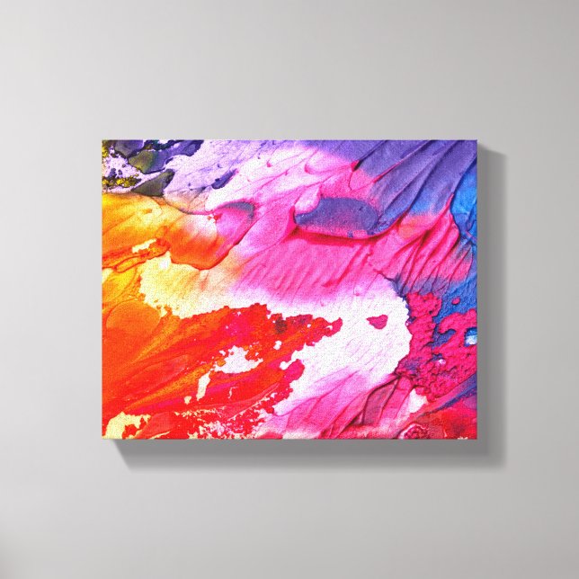 rainbow abstract wrapped canvas (Front)