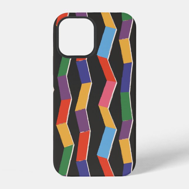 Rainbow abstract zig zag seamless pattern,hand pai iPhone case (Back)