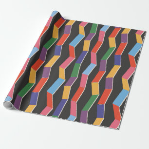 Rainbow abstract zig zag seamless pattern,hand pai wrapping paper
