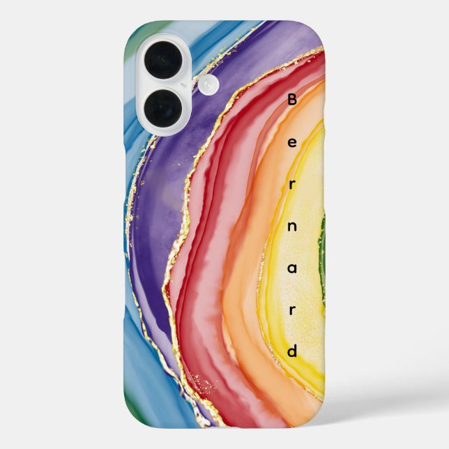 Rainbow Add Name Case-Mate iPhone Case (Back)