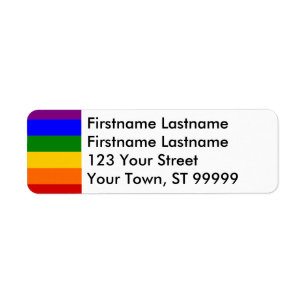 Rainbow Address Label Two Last Names