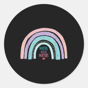 Rainbow Adhd Mental Health Awareness Month  Classic Round Sticker