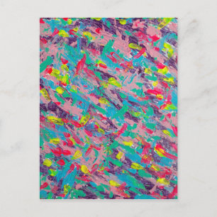 Rainbow Aesthetic Abstract Painting Postcard