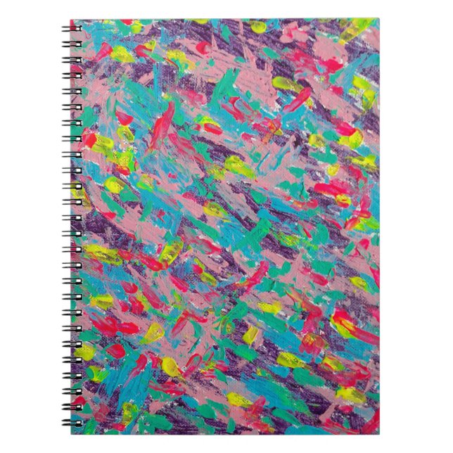 Rainbow Aesthetic Abstract Print Notebook (Front)