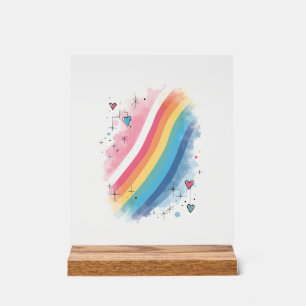 Rainbow Aesthetic Vibes Acrylic Sign