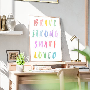 Rainbow Affirmation Kids Nursery  Poster
