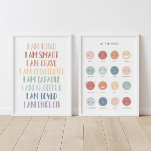 Rainbow Affirmations and Feelings Classroom Decor