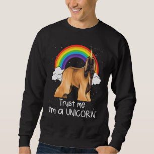 Rainbow Afghan Hound Trust Me Im A Unicorn Dog Sweatshirt