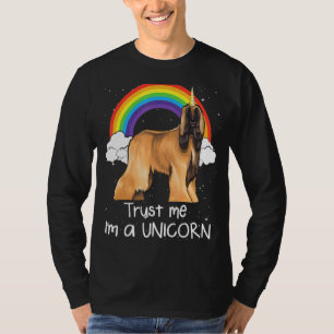 Rainbow Afghan Hound Trust Me Im A Unicorn Dog T-Shirt