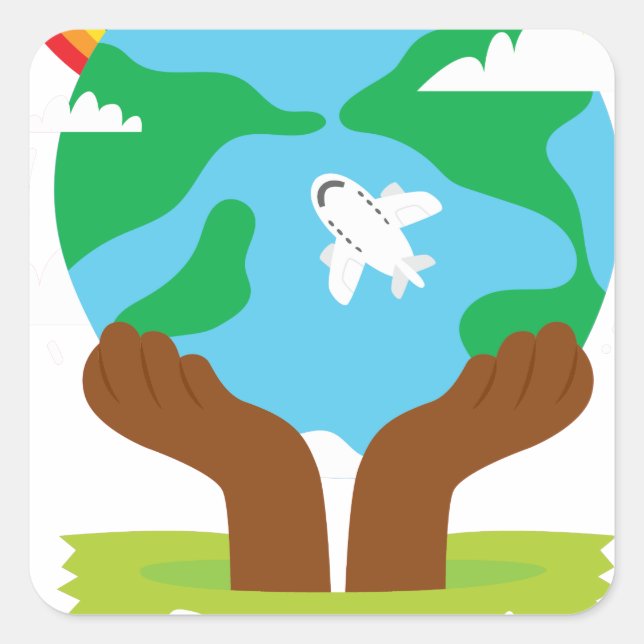 rainbow african Earth Day Square Sticker (Front)