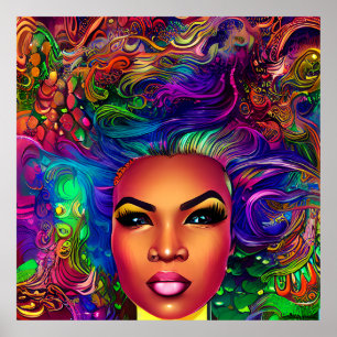 Rainbow African Women Black Melanin Sista Poster