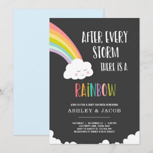 Rainbow After a Loss Boy Baby Shower Invitation