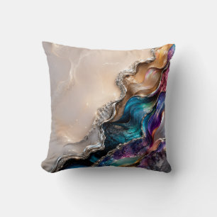 Rainbow Agate Crystal Art   Iridescent Marble Gift Cushion