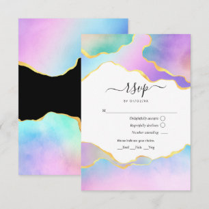Rainbow Agate Stone Baby Shower RSVP Card