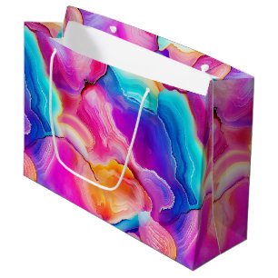 Rainbow Agate Vibrant Abstract Stone Pattern Large Gift Bag