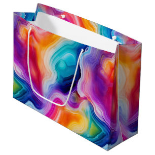 Rainbow Agate Vibrant Abstract Stone Pattern Large Gift Bag