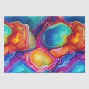 Rainbow Agate   Vibrant Abstract Stone Pattern Tissue Paper