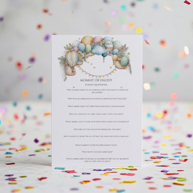 Rainbow Air Balloon Baby Shower Guessing Game (Creator Uploaded)