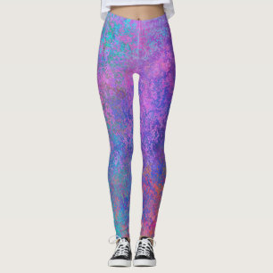 Rainbow Alcohol Ink, Bright Colourful Abstract Leggings