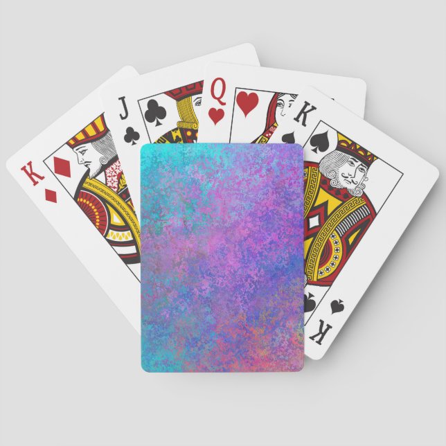 Rainbow Alcohol Ink, Bright Colourful Abstract Playing Cards (Back)