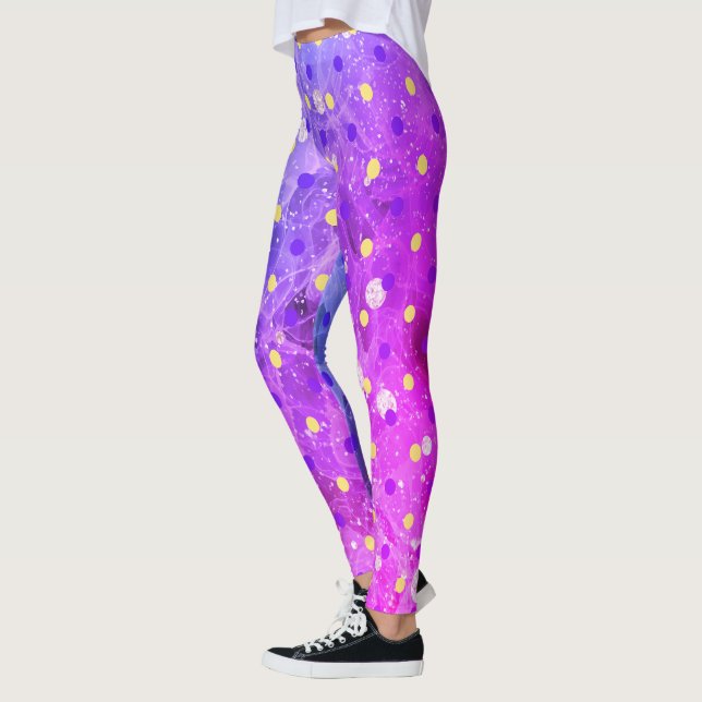 Rainbow-alcohol-ink Leggings (Left)