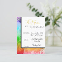 Rainbow Alcohol Ink Watercolor Menu