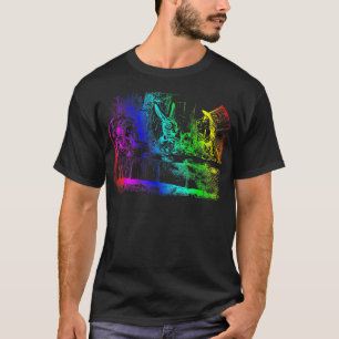 Rainbow Alice in Wonderland Hatter Tea Party  T-Shirt