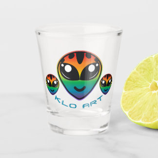 Rainbow Alien Shot Glass