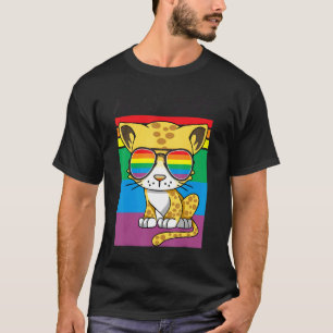 Rainbow Ally Cat Lgbt Gay Pride Flag Heart Men Wom T-Shirt