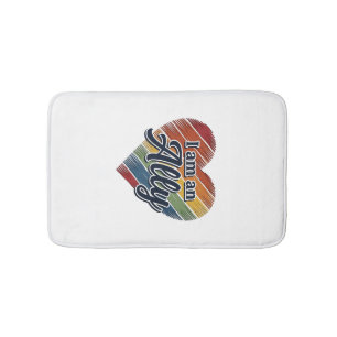 Rainbow Ally Heart Vector Shirt Design_1 Bath Mat