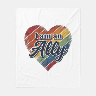 Rainbow Ally Heart Vector Shirt Design_1 Fleece Blanket