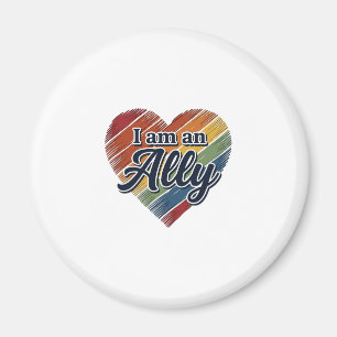 Rainbow Ally Heart Vector Shirt Design_1 Magnet
