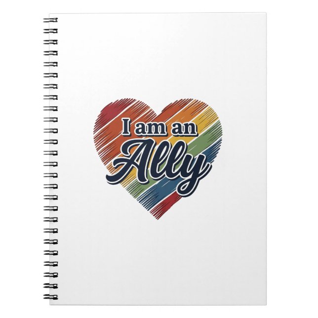 Rainbow Ally Heart Vector Shirt Design_1 Notebook (Front)
