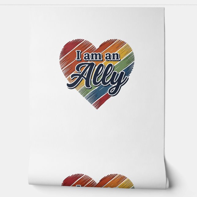 Rainbow Ally Heart Vector Shirt Design_1 Wallpaper (Unrolling)