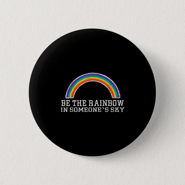 Rainbow Ally Pride Good Vibe Mental Health Motivat 6 Cm Round Badge (Front)