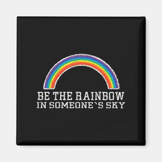 Rainbow Ally Pride Good Vibe Mental Health Motivat Magnet (Front)