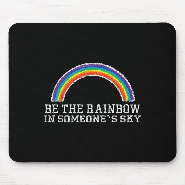 Rainbow Ally Pride Good Vibe Mental Health Motivat Mouse Mat (Front)