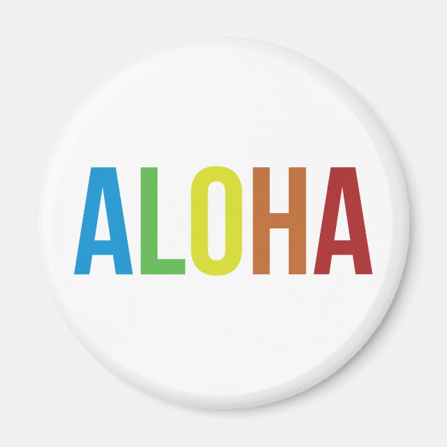 Rainbow Aloha Magnet (Front)