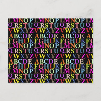 Rainbow Alphabet Postcard