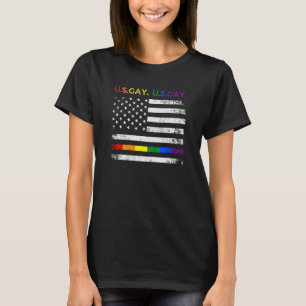 Rainbow America Flag LGBTQIA Pride Month   LGBTQ T-Shirt