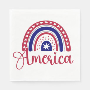 Rainbow America  Napkin