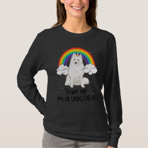 Rainbow American Eskimo Dog Trust Me I'm A Unicorn T-Shirt