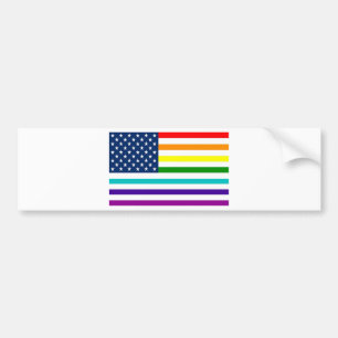 Rainbow American Flag Bumper Sticker
