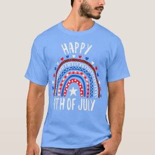 Rainbow American Flag Happy 4th Of July USA Kids B T-Shirt