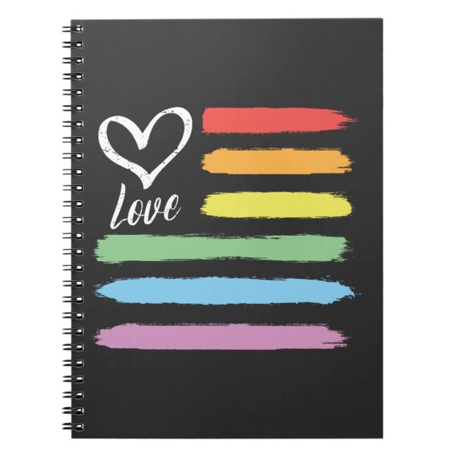 Rainbow American Flag LGBT Notebook (Front)